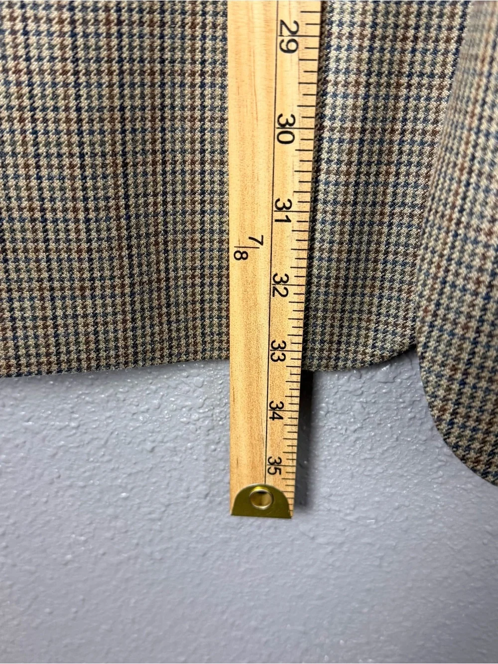 Lauren Ralph Lauren Green Label Silk/Wool Tweed Blazer 44R Beige Houndstooth